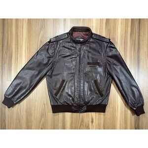 Vintage Chess King Leather Cafe Racer Mens Size 44 Brown